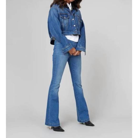 NEW SPANX high rise flare jeans - plus in vintage indigo